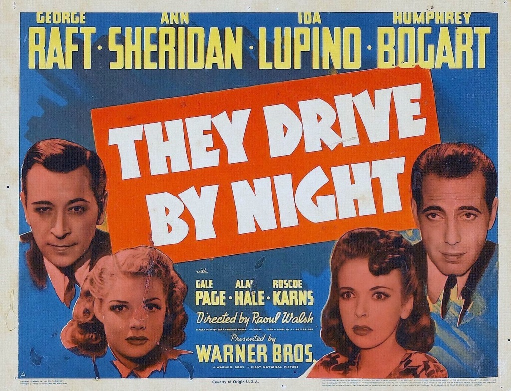 Lobby card for the movie They Drive by Night.